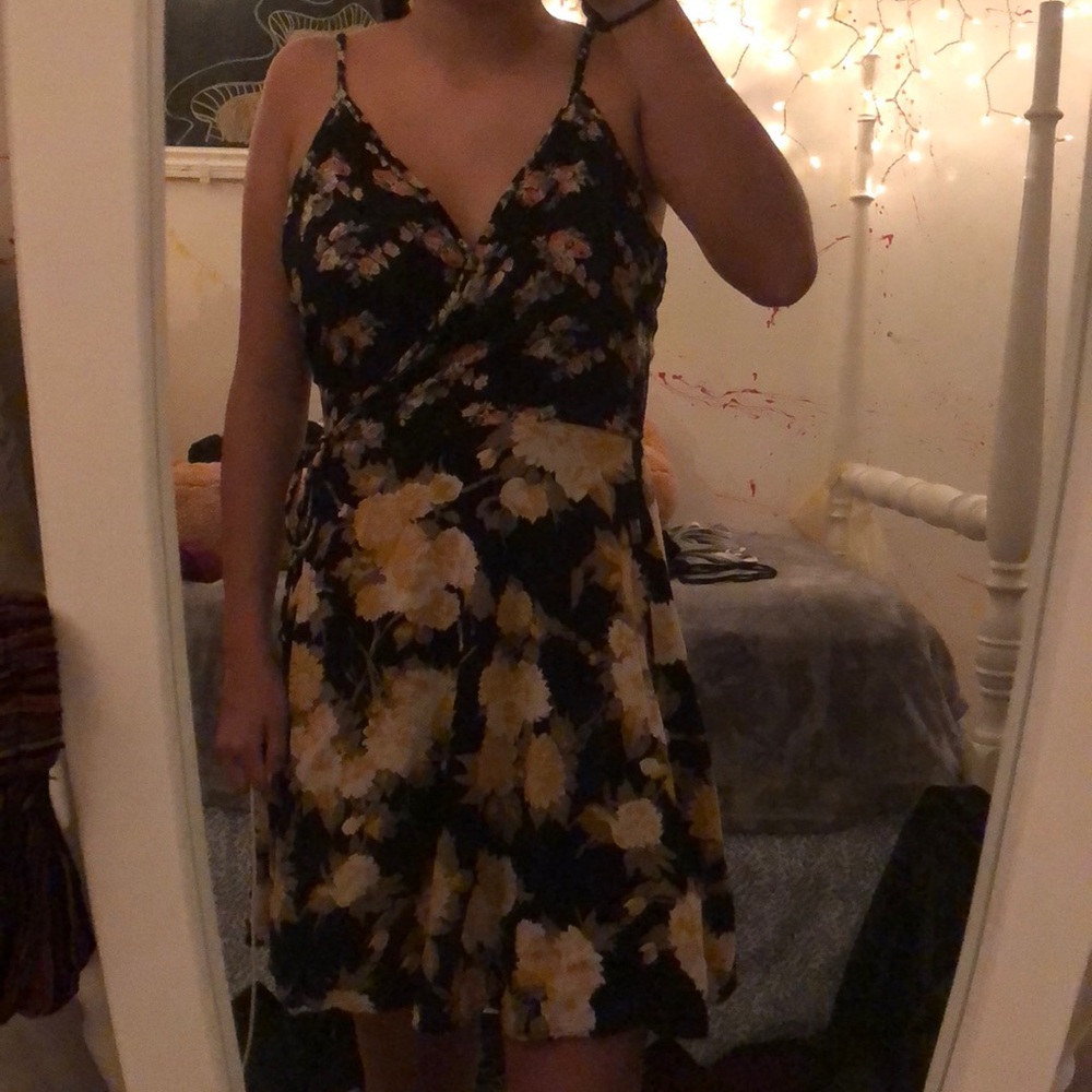 Floral wrap dress.